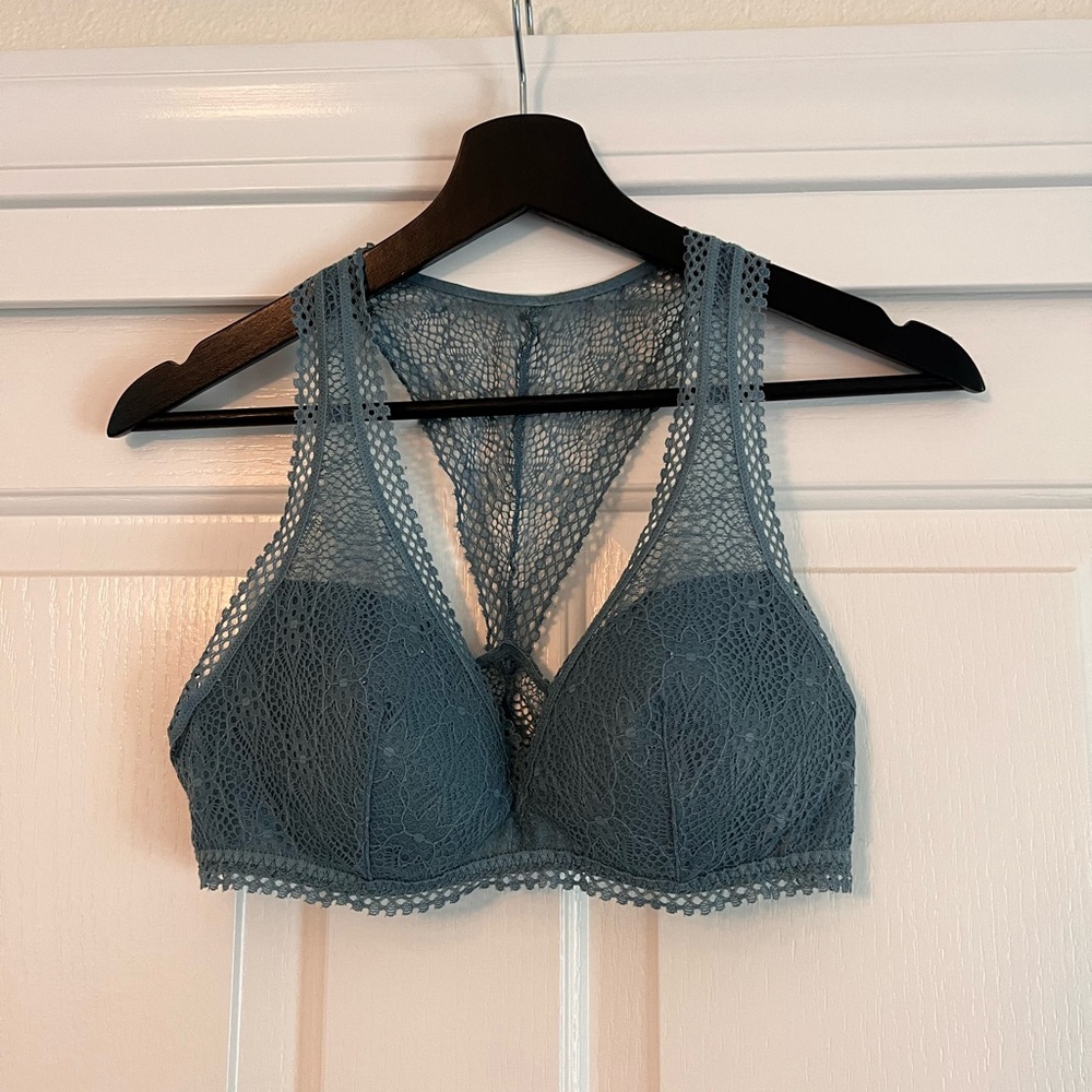 Lace Racerback Bralette - Blue/teal